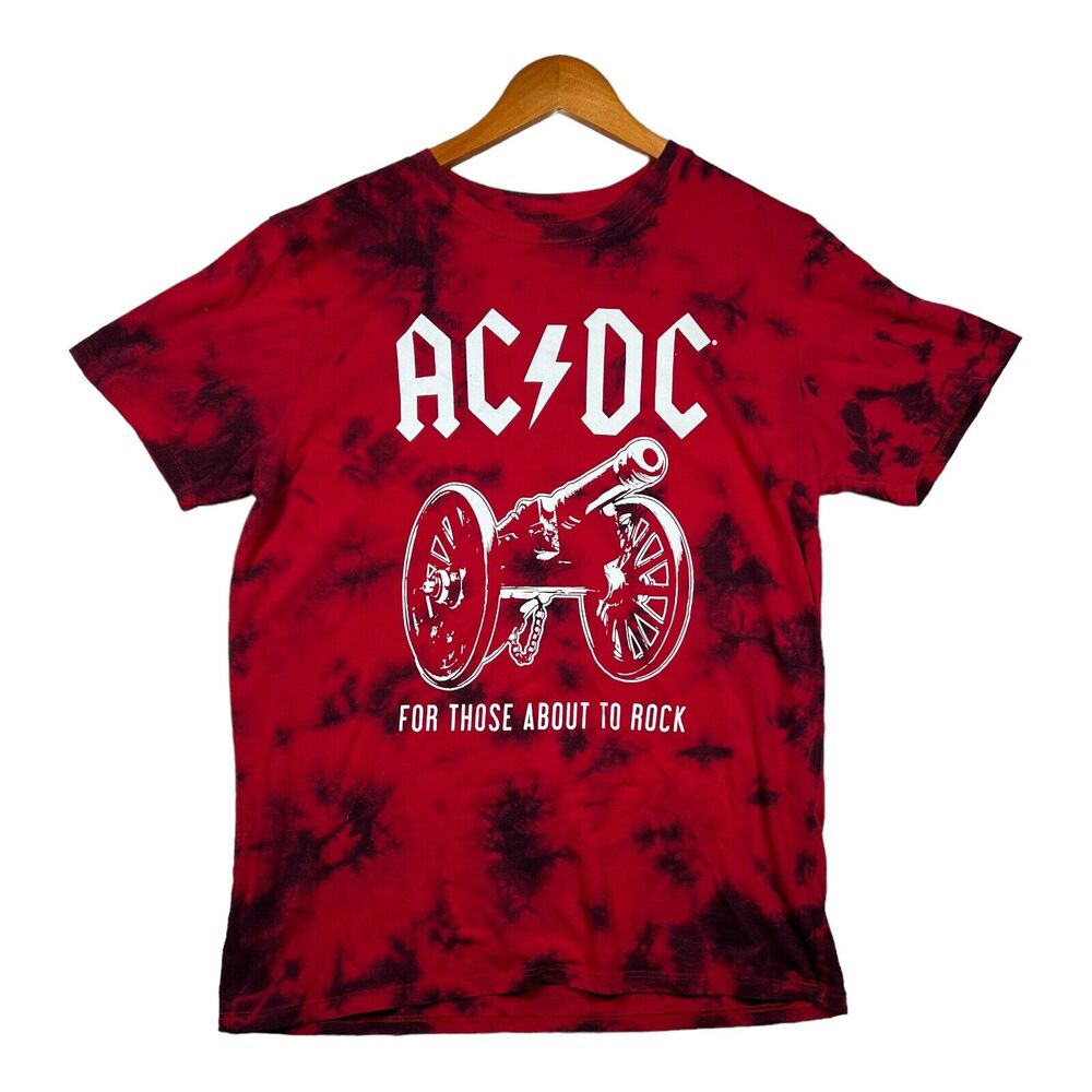 ACDC Tie Dye Cannon FTATR Men's T Shirt For Those About to Rock Concert Tour M